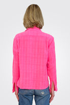 Colt Collared Boy Cropped Plaid Shirt - Pink by Cali Dreaming — view 3