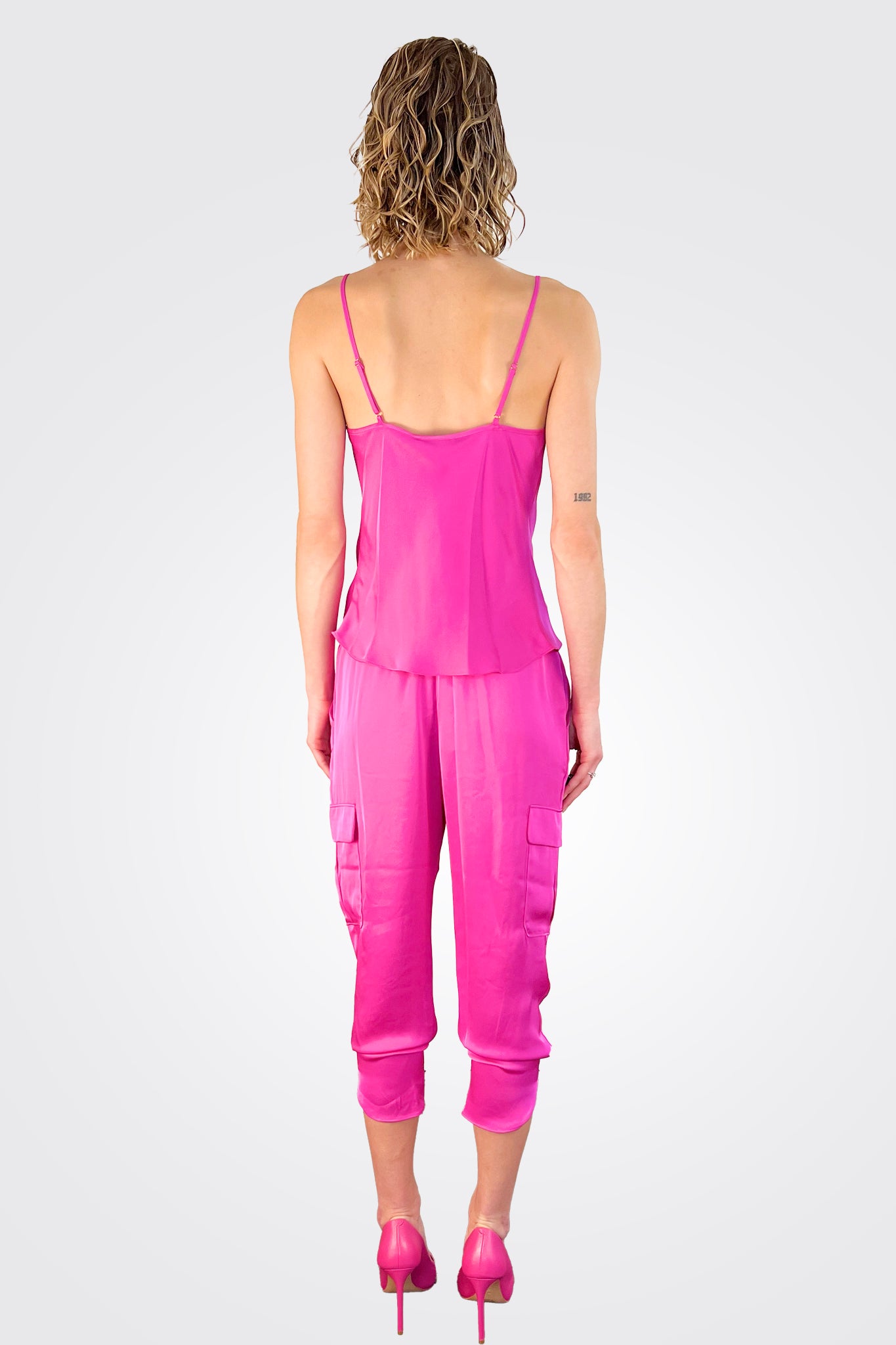 Satin Pocket Allyn Pant - Pink by Ramy Brook — view 3