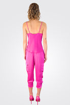 Satin Pocket Allyn Pant - Pink by Ramy Brook — view 3