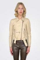 Asym Moto Leather Jacket - Plaster by Giorgio Brato — alternate view