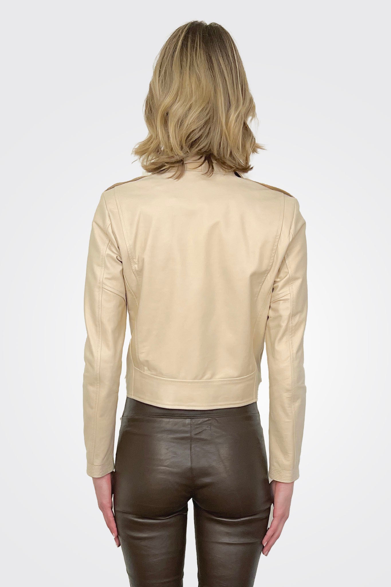 Asym Moto Leather Jacket - Plaster by Giorgio Brato — view 3