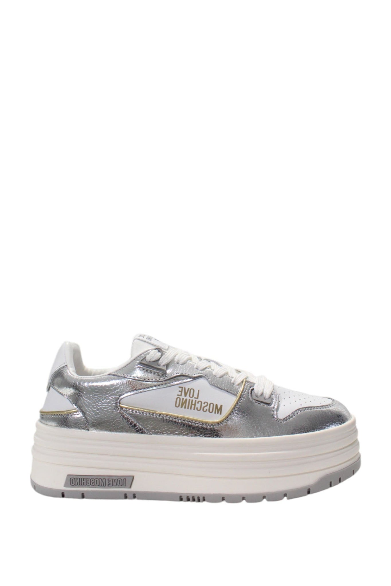 Platform Sneaker - Silver White by Love Moschino | 25 South Boutiques