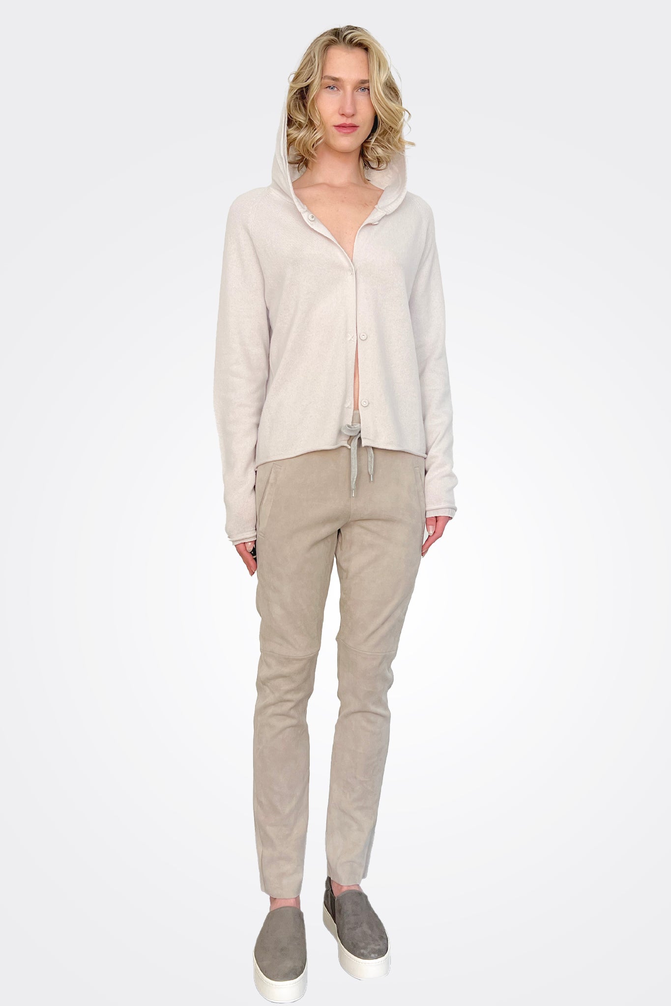 Goat Suede Pants - Stone by Kristensen | 25 South Boutiques