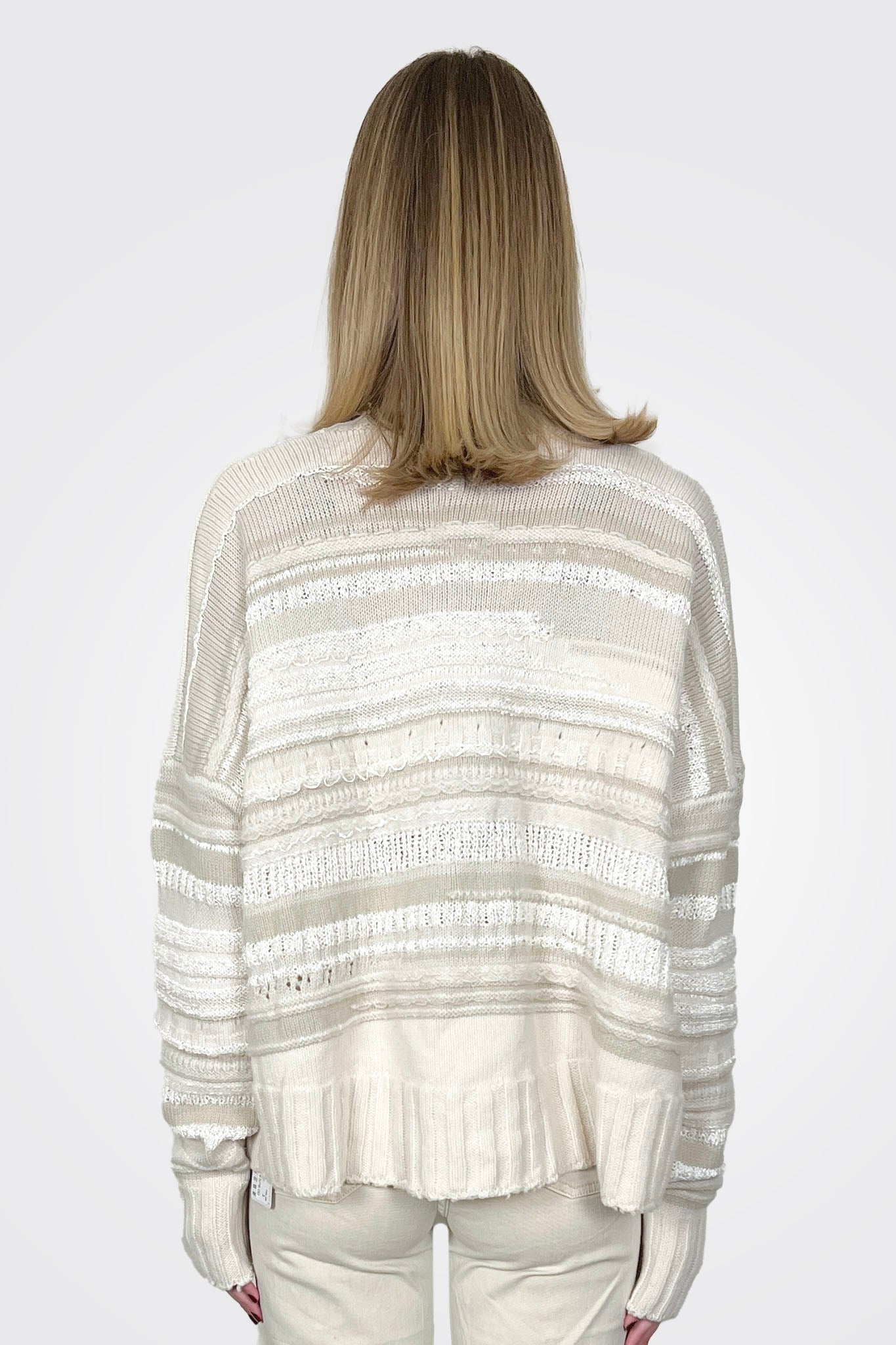 Boxy Stripe Knitted Pullover - Polar by Serie Numerica — alternate view