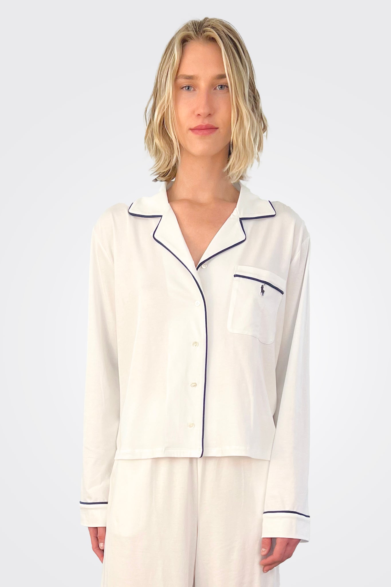 Jersey Pajama Set - White by Polo Ralph Lauren — view 3