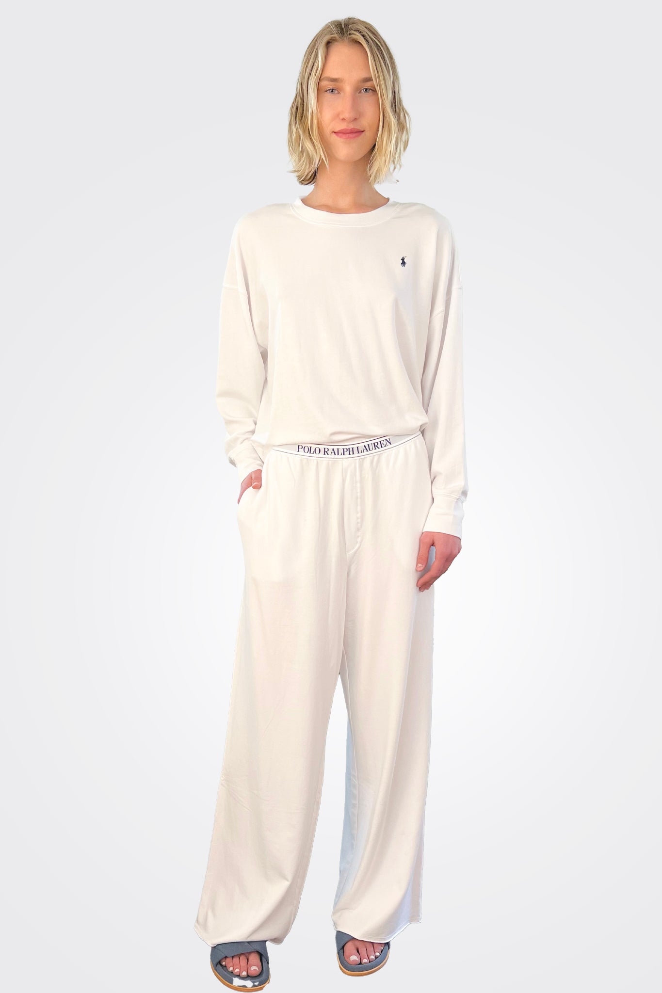 Two Piece Lounge Set - White by Polo Ralph Lauren | 25 South Boutiques