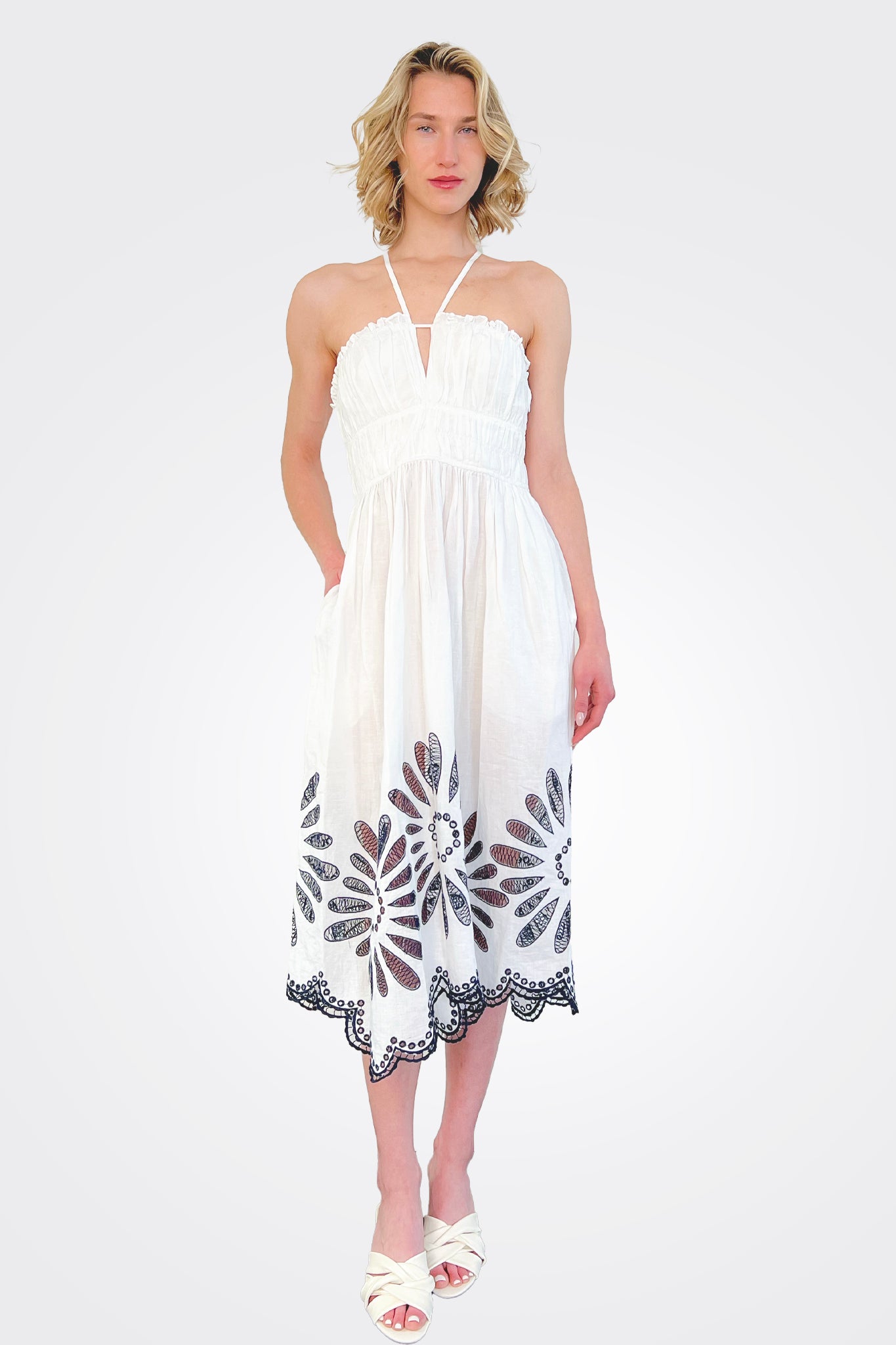 Beatrice Dress - Porcelain by Ulla Johnson | 25 South Boutiques