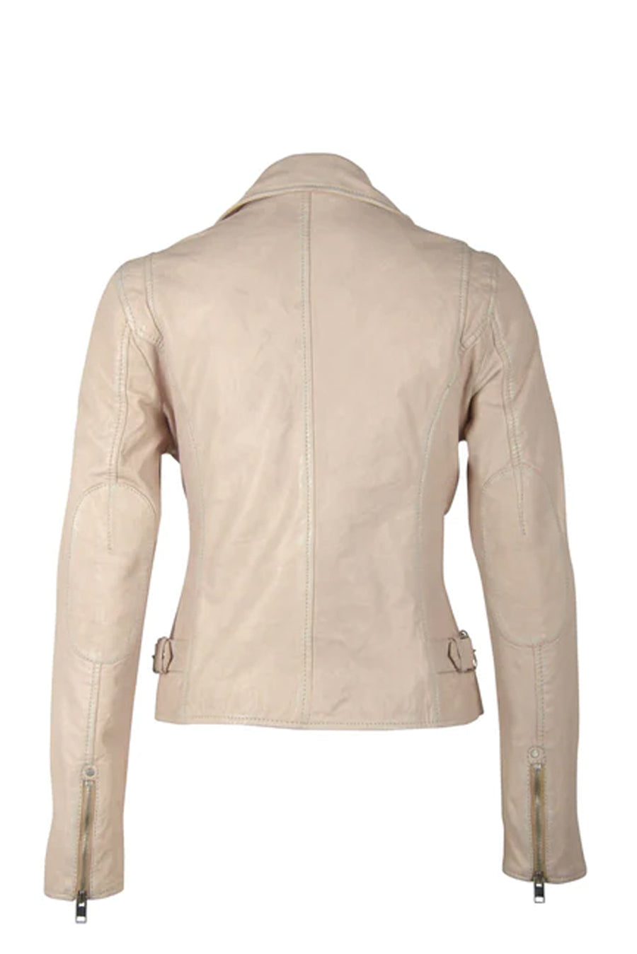 Sofia Leather Jacket - Pale Pink by Mauritius — alternate view
