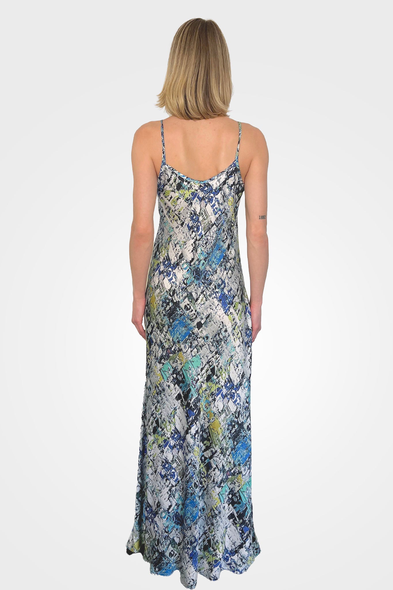 Slip Long Dress - Bradford Blue by Printed Artworks — alternate view