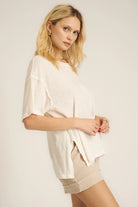 Por Vida Textured Tee - Mother of Pearl by Project Social T — view 3