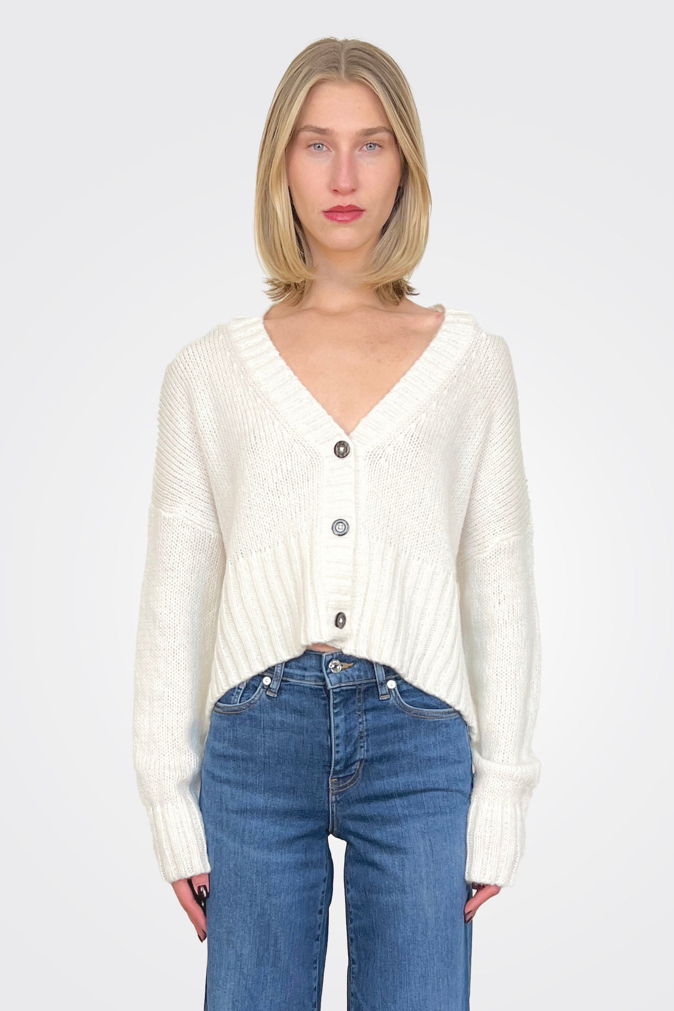 Jac Cropped Knit Cardigan - Pure Snow by Wooden Ships | 25 South Boutiques