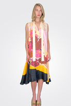 Tie Neck Long Dress - Pink Floral by Psophia | 25 South Boutiques