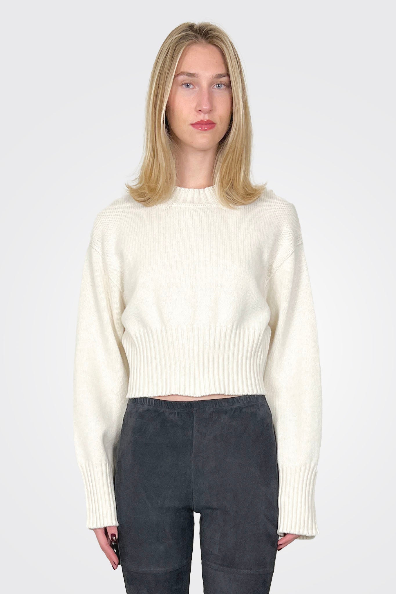 Crop Crew Sweater - Pumice by Liviana Conti | 25 South Boutiques