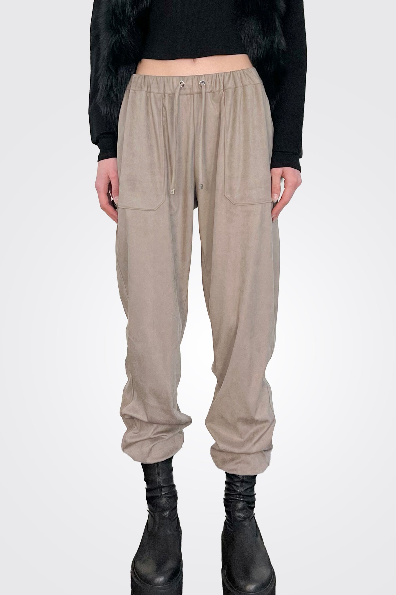 Tie Waist Trouser - Khaki by Purotatto — view 3