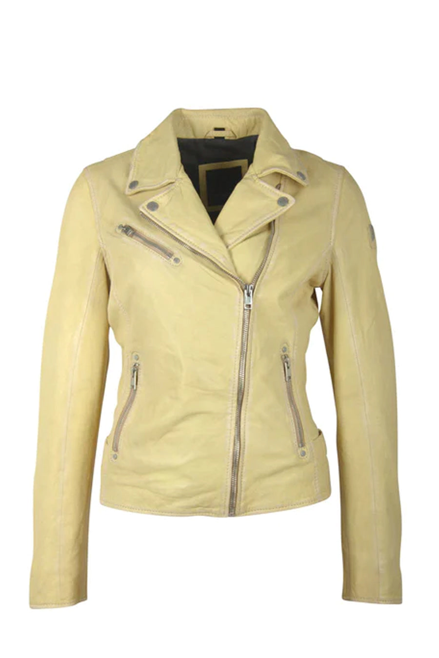 Sofia Leather Jacket - Pale Yellow by Mauritius | 25 South Boutiques