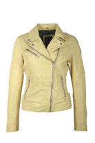 Sofia Leather Jacket - Pale Yellow by Mauritius | 25 South Boutiques