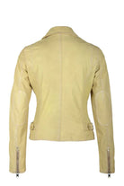 Sofia Leather Jacket - Pale Yellow by Mauritius — alternate view