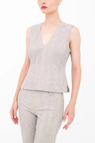 Bailee Double V Neck Jean Tank - Ash by Elaine Kim | 25 South Boutiques