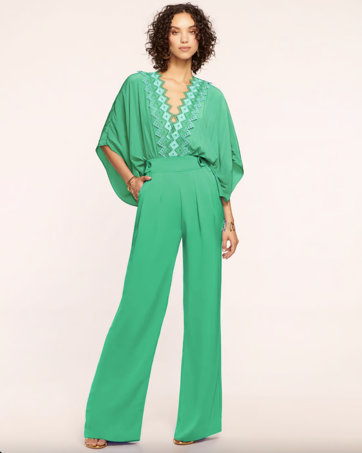 Leanna Wide Leg Pant - Sea Green by Ramy Brook | 25 South Boutiques