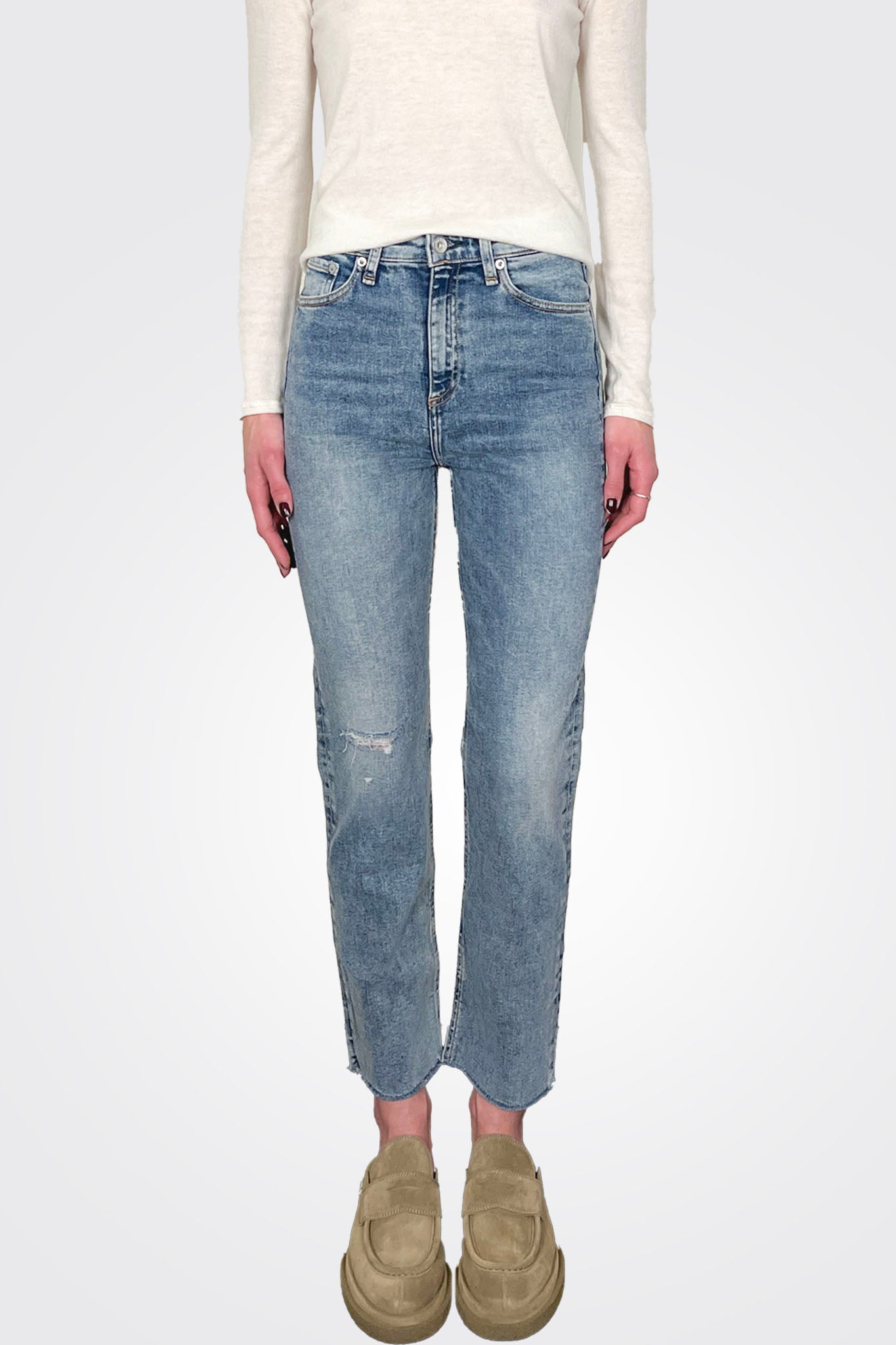 Clare High Rise Ankle Cigarette - Arctic by Rag & Bone — alternate view