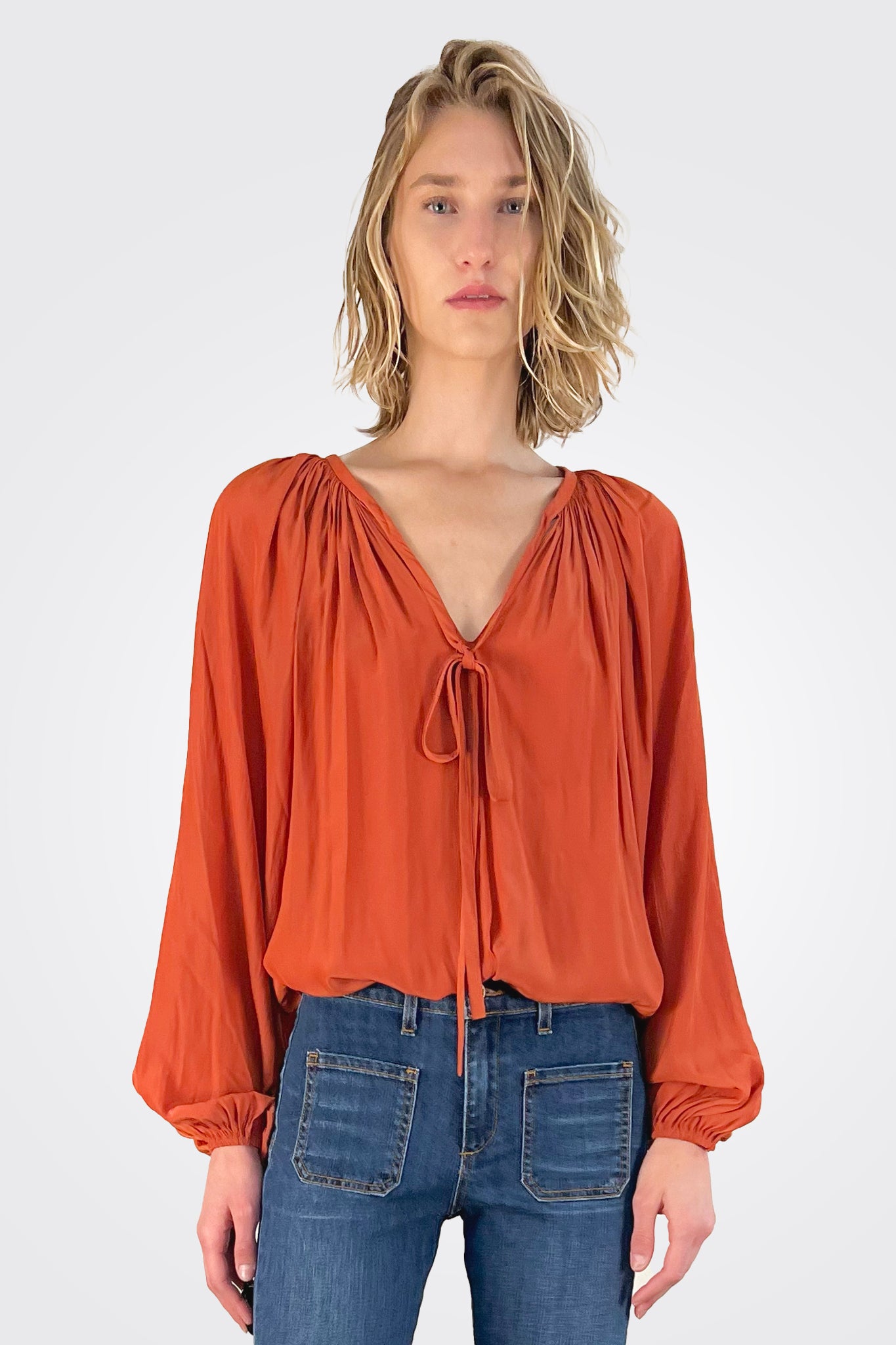 Paris Long Sleeve Top - Burnt Rust by Ramy Brook | 25 South Boutiques