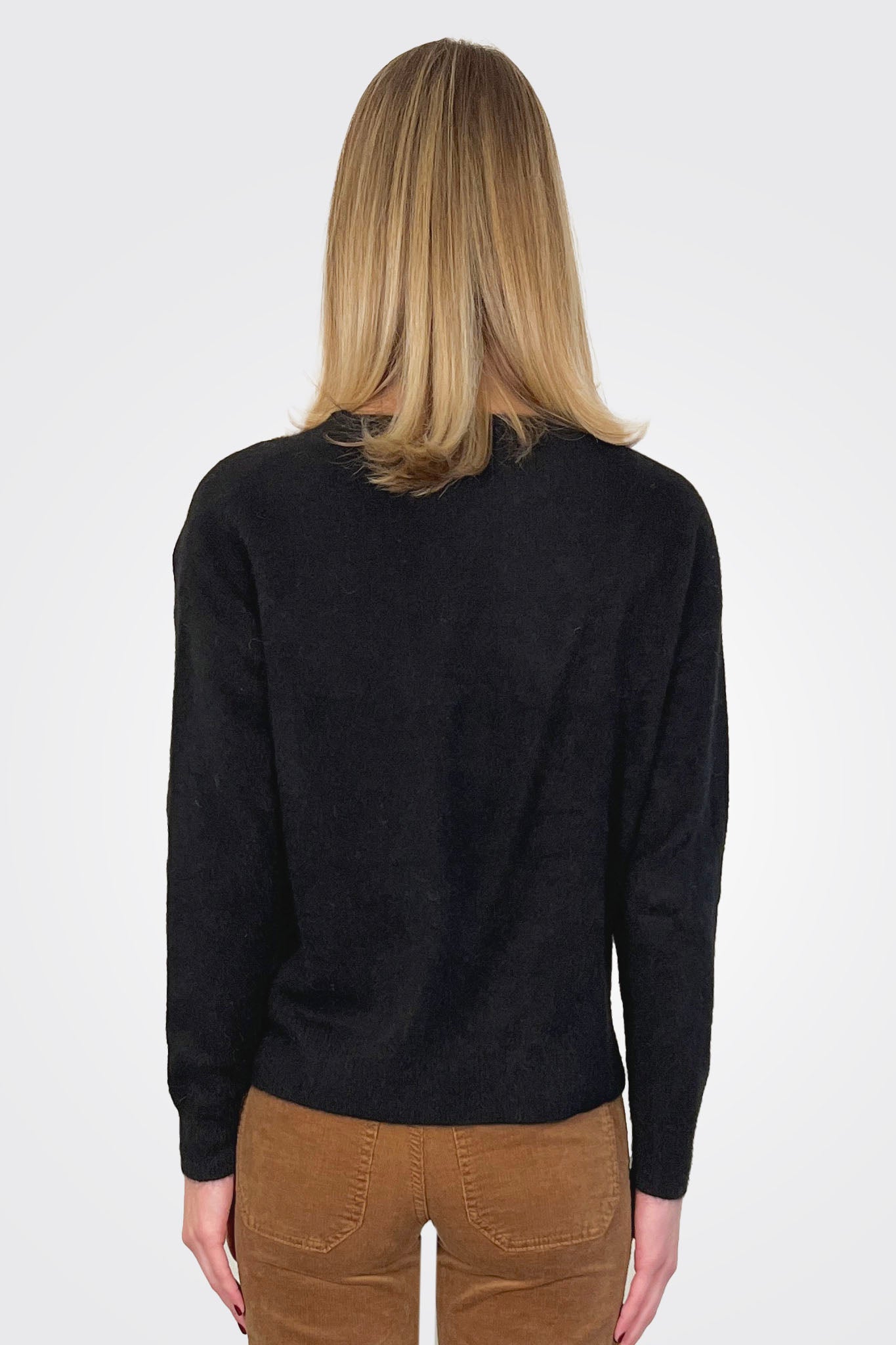 Ultra Soft Long Sleeve Crewneck - Noir by Majestic — alternate view