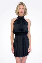 Mockneck Mini Dress - Black by Red Haute — alternate view