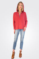 Georgia Zip Tunic Hoodie - Red Velvet by HelloNite — alternate view