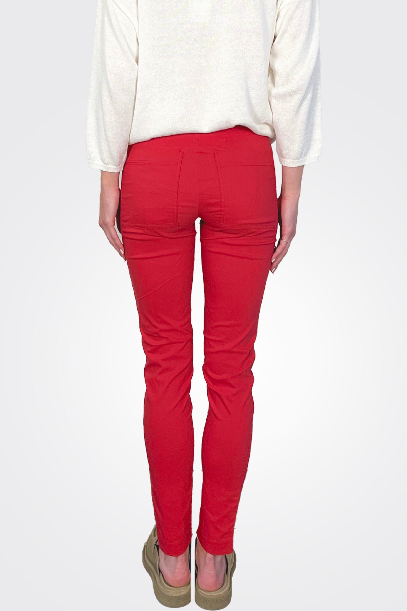 Slim Fit Trousers - Red by Rundholz — view 3