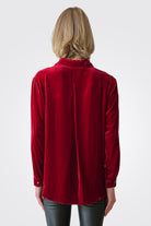 Sidonia Velvet Oversized Shirt - Red by Johnny Was — view 3