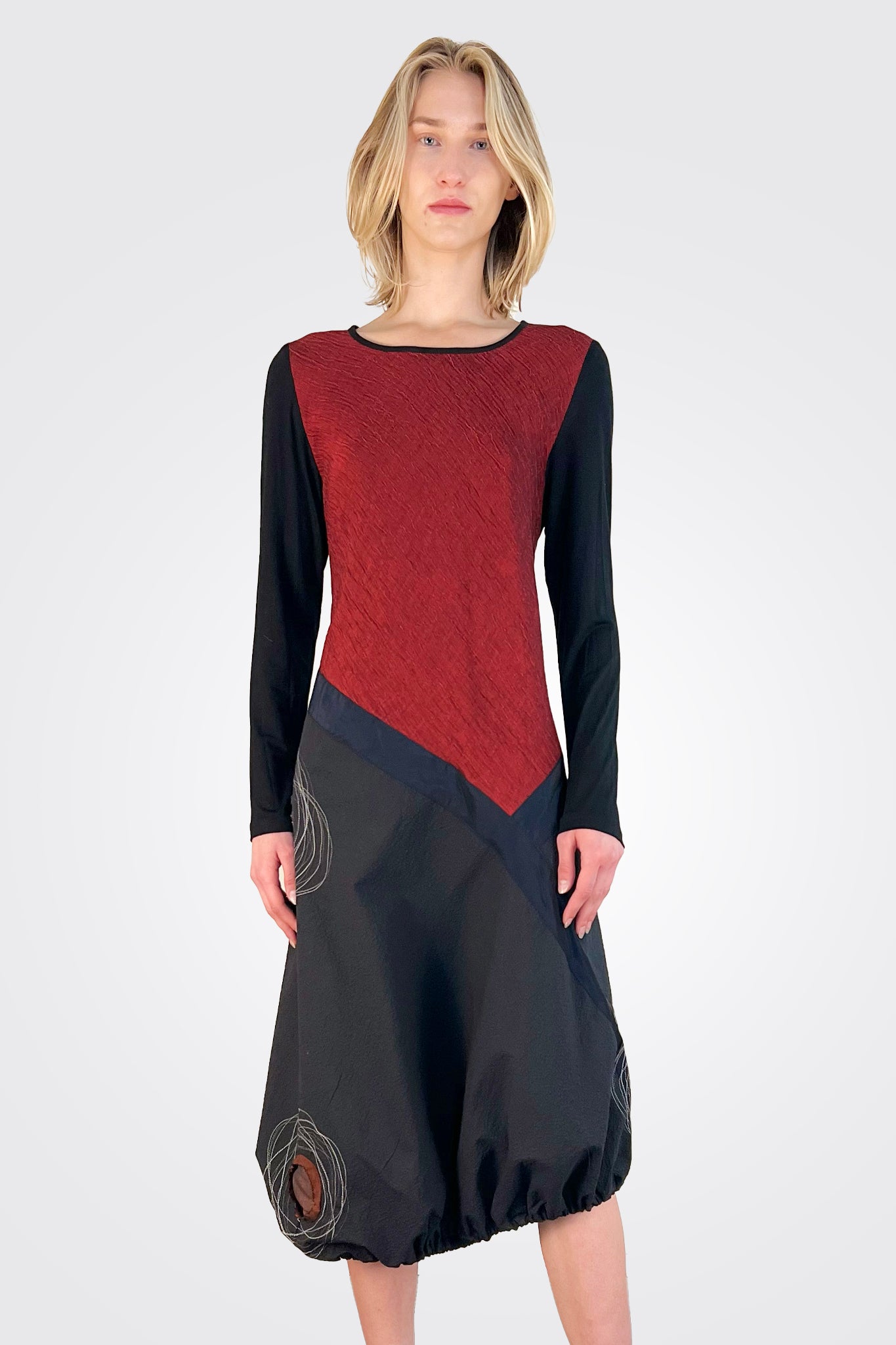 Long Sleeve Dress - Red by Mara Gibbucci — view 3
