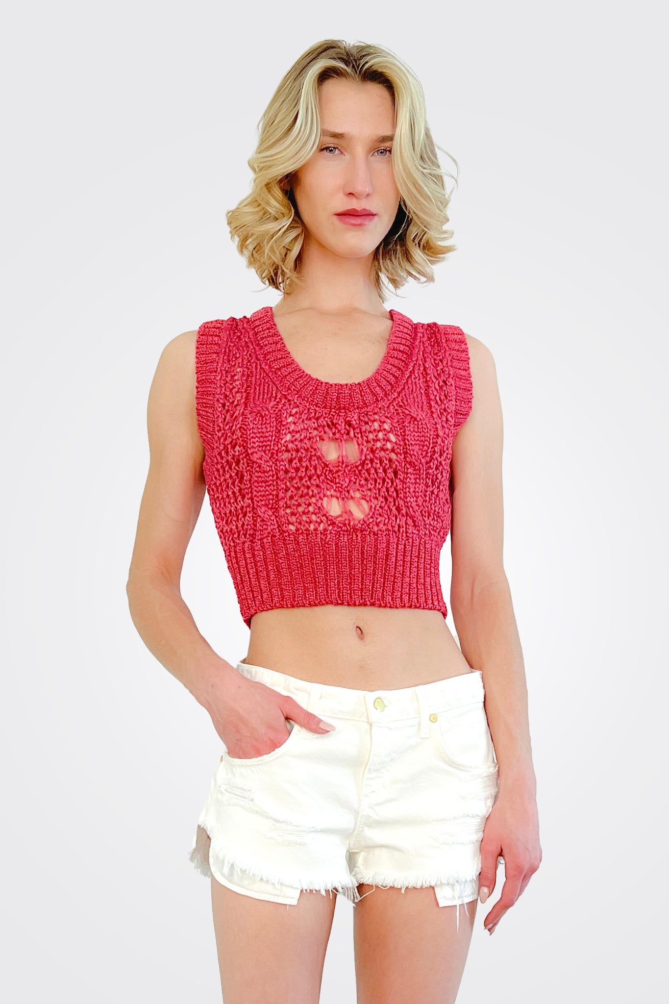 Capritta Knitted Top - Red by Mes Demoiselles | 25 South Boutiques