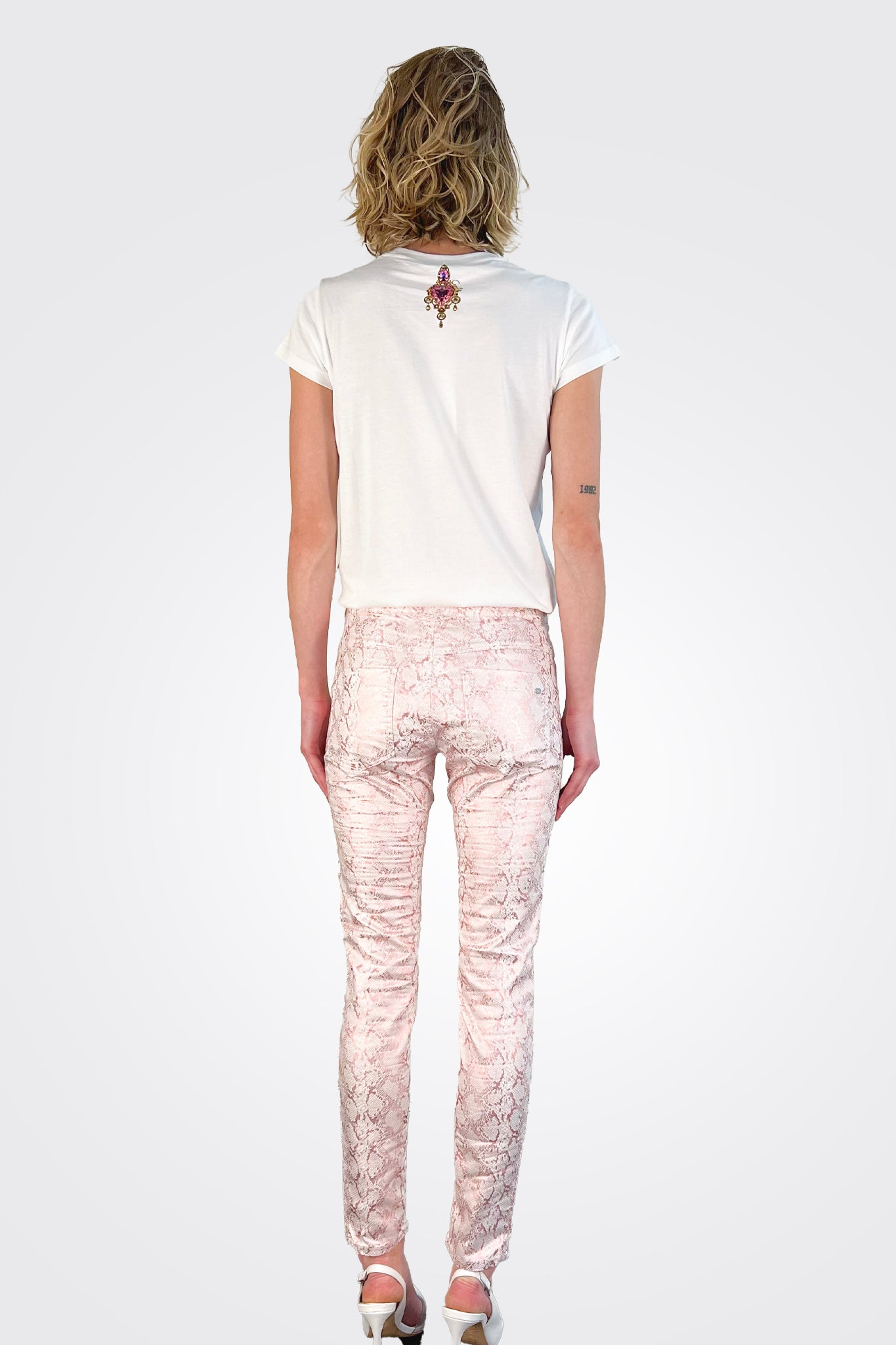 Shely Pants - Rose Gold Python by Bevy Flog — view 3