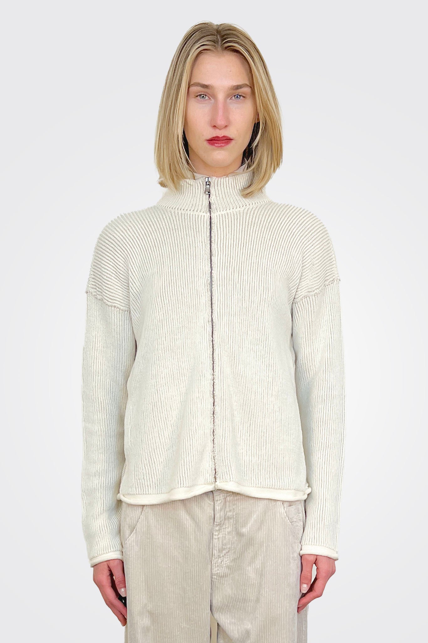 Two Tone Ribbed Jacket - Ivory by Transit Par-Such — alternate view