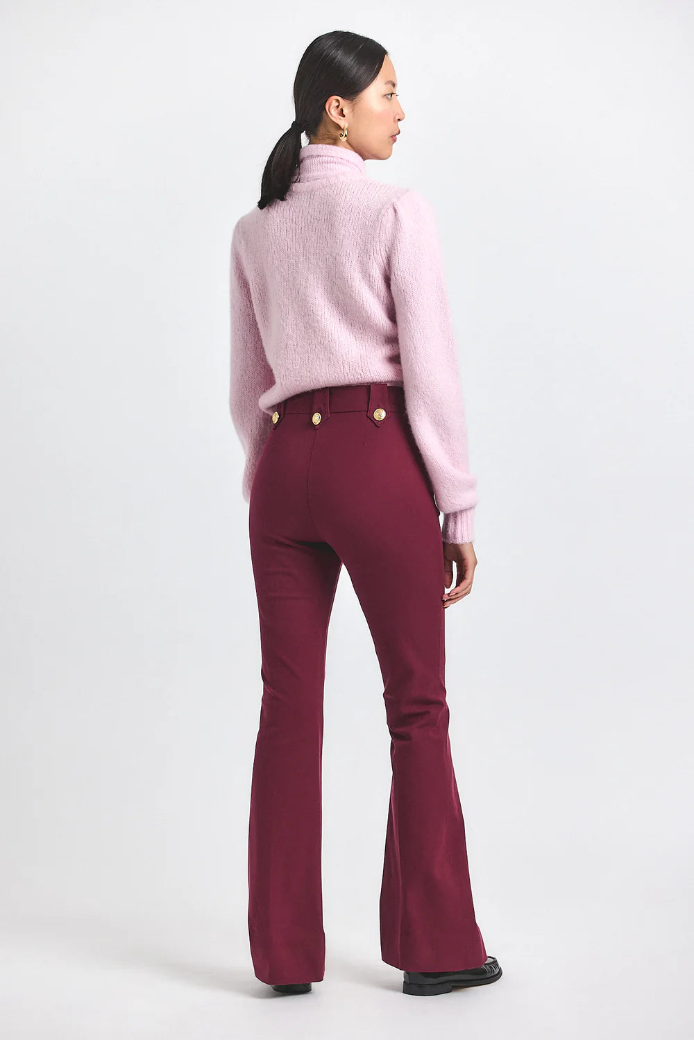 Robertson Flare Trousers - Bordeaux by Derek Lam — view 4
