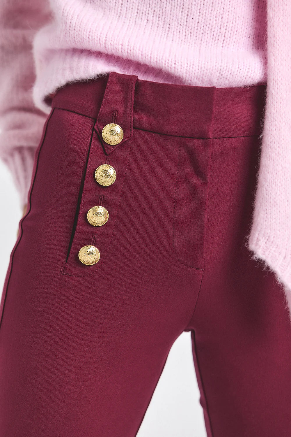 Robertson Flare Trousers - Bordeaux by Derek Lam — alternate view