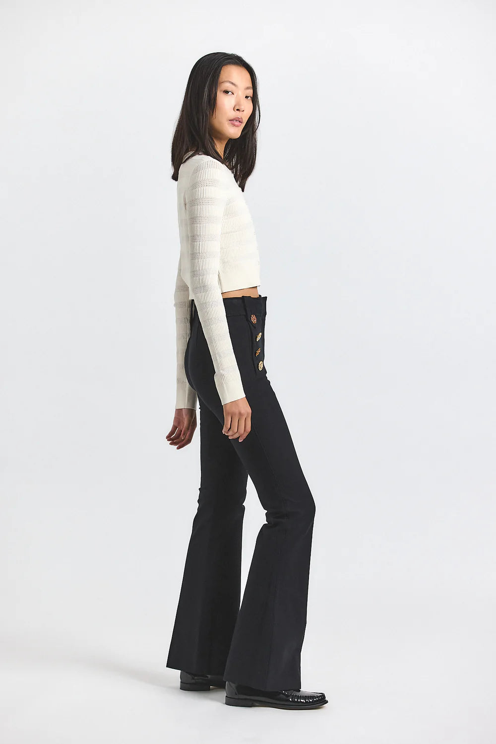 Robertson Stretch Twill Trouser - Black by Derek Lam — view 3