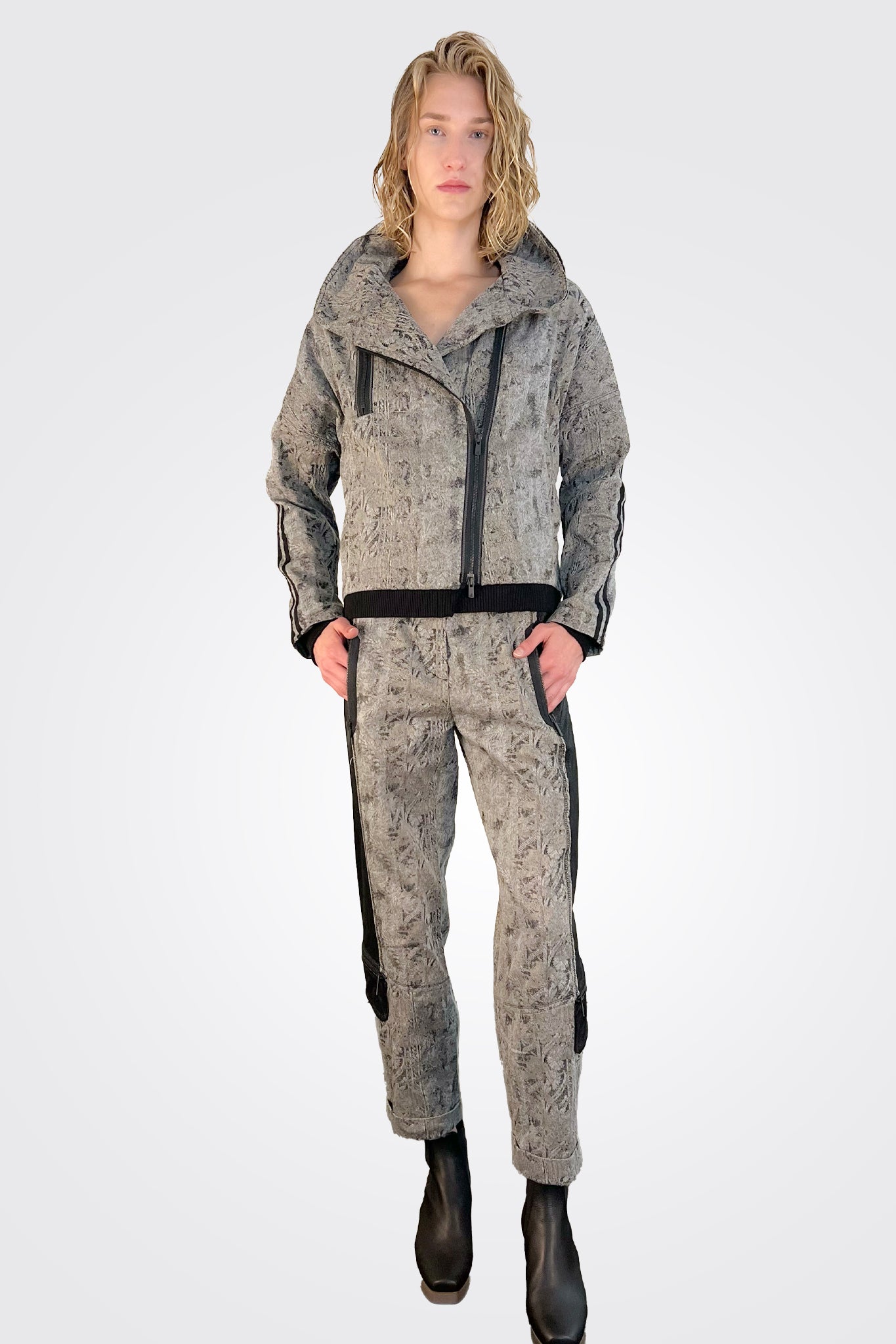 Zip Up Print Jacket - Grey by Beate Heymann — view 5