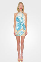 Bleu High Neck Mini Dress - Beige by Rococo Sand | 25 South Boutiques