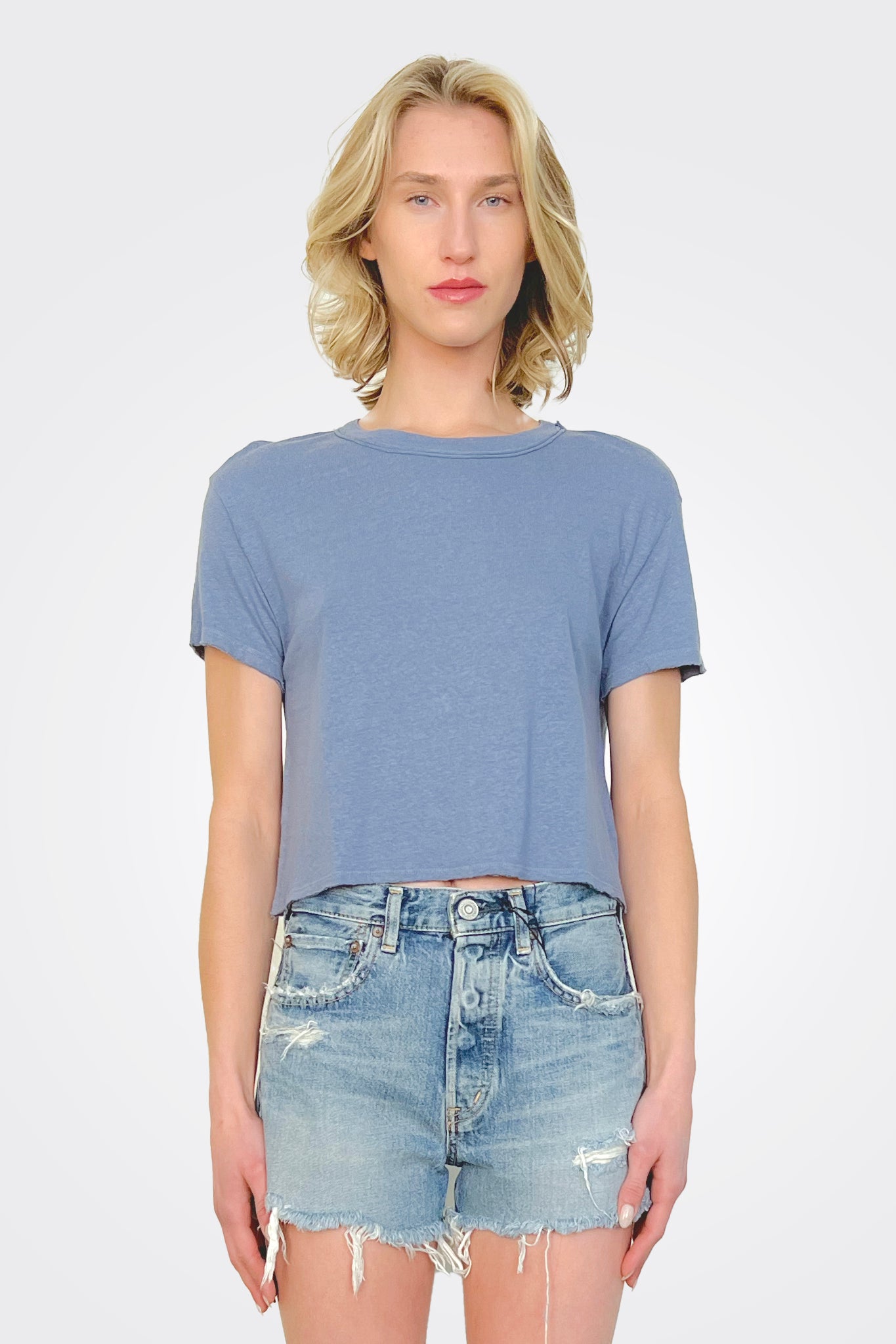 Boxy Crop Tee - Rainstorm by Bobi | 25 South Boutiques
