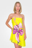 Juri Strapless Mini Dress - Yellow Purple by Rococo Sand — alternate view