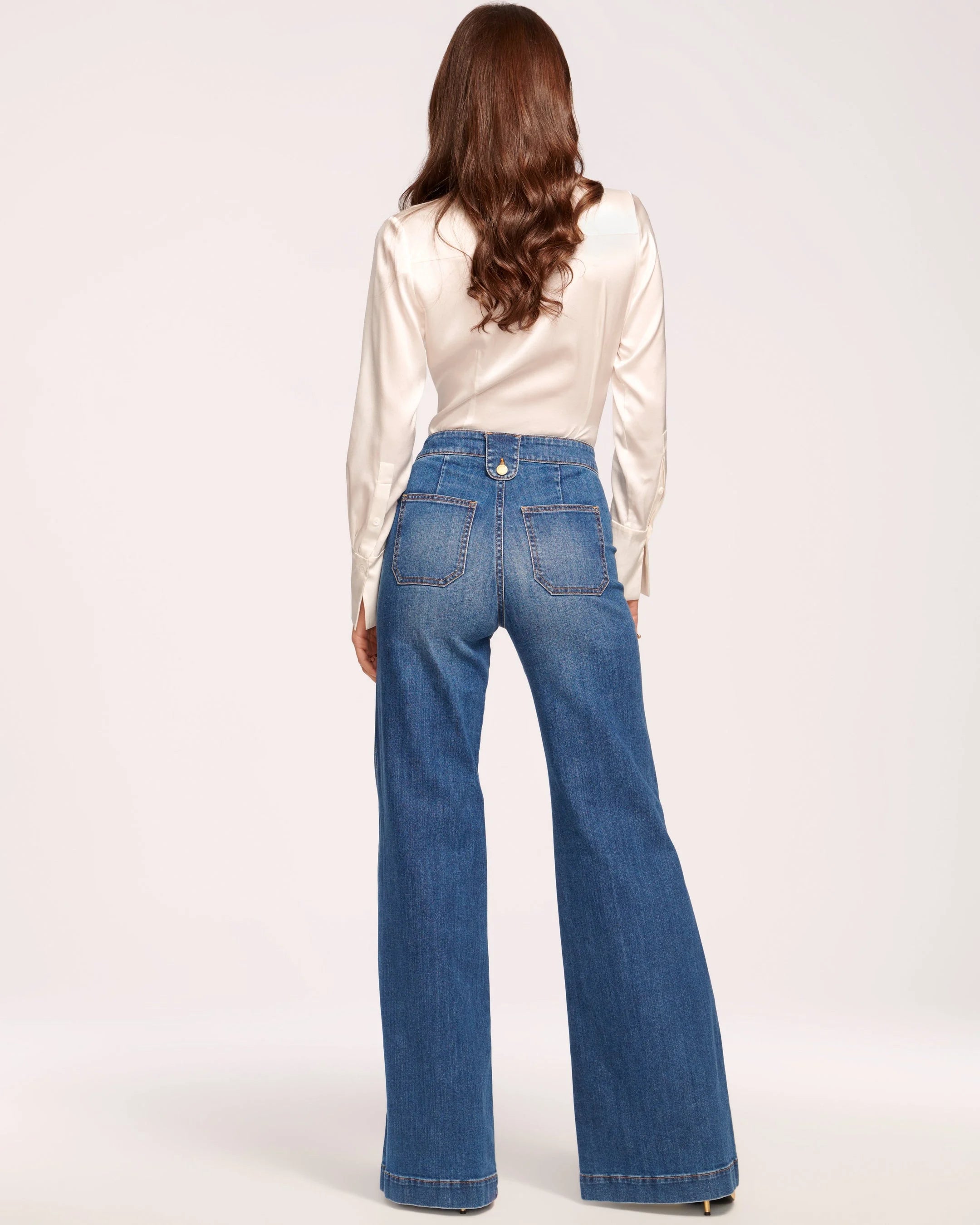 Theodora Wide Leg Jean - Medium Wash by Ramy Brook — view 4