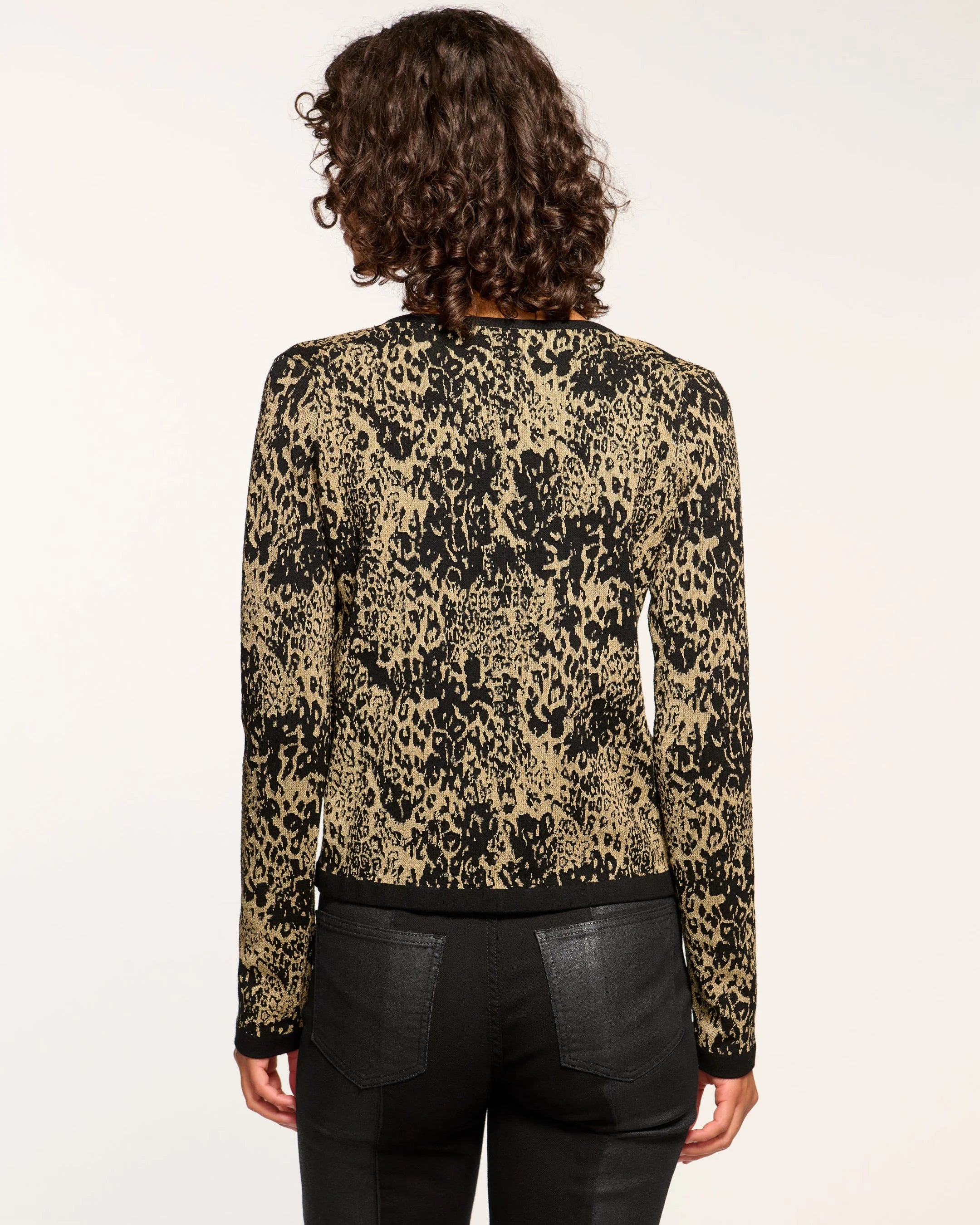 Tricia Cardigan Sweater - Black Gold by Ramy Brook — view 3