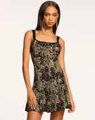 Lidia Knit Sleeveless Mini Dress - Black Gold by Ramy Brook — alternate view