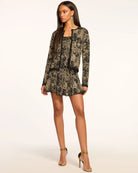 Lidia Knit Sleeveless Mini Dress - Black Gold by Ramy Brook — view 3