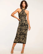 Candace Knit Halter Midi Dress - Black Gold by Ramy Brook | 25 South Boutiques