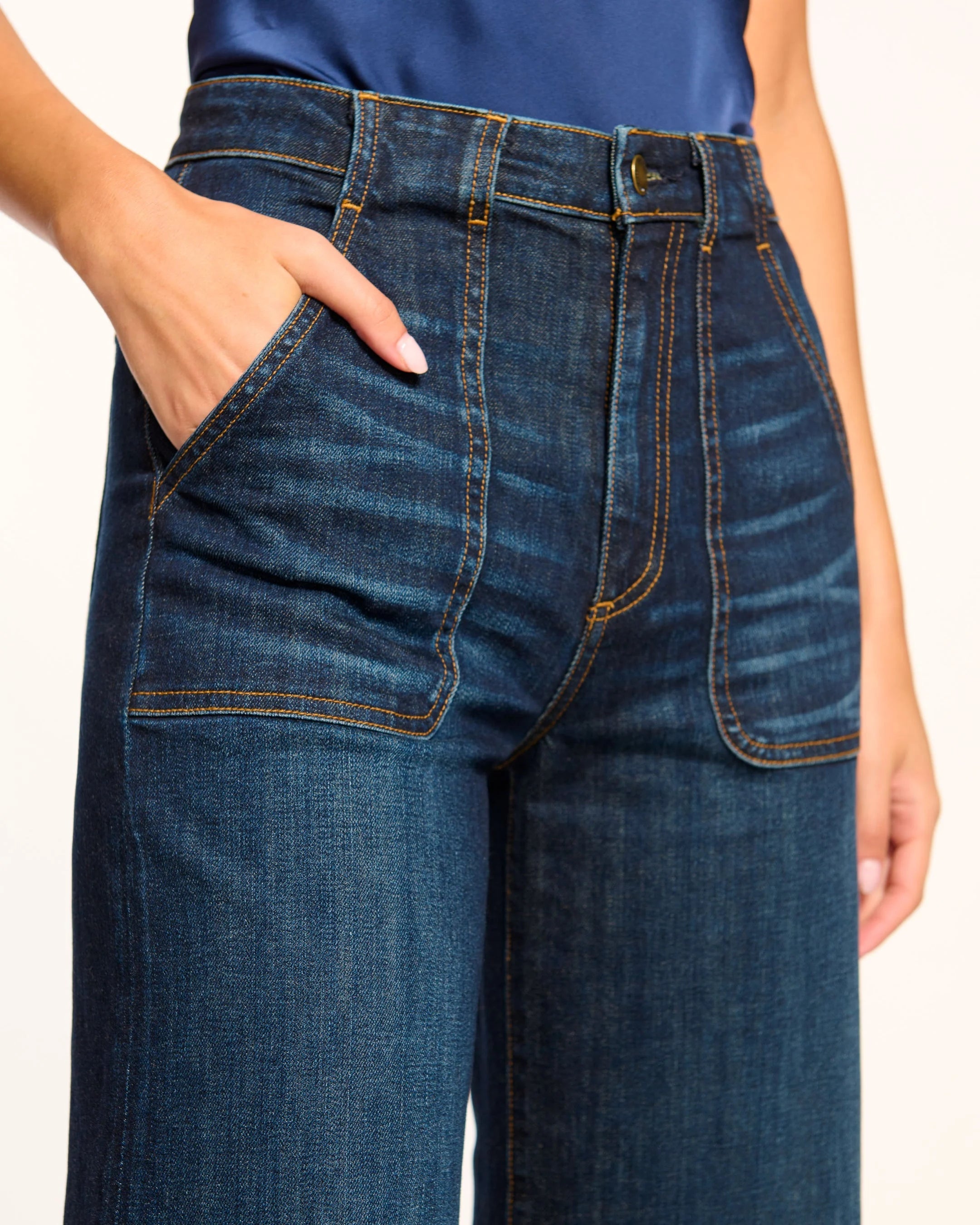 Theodora Wide Leg Jean - Dark Rinse by Ramy Brook — view 3