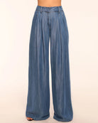 Oscar Pleated Pant - Chambray by Ramy Brook — alternate view