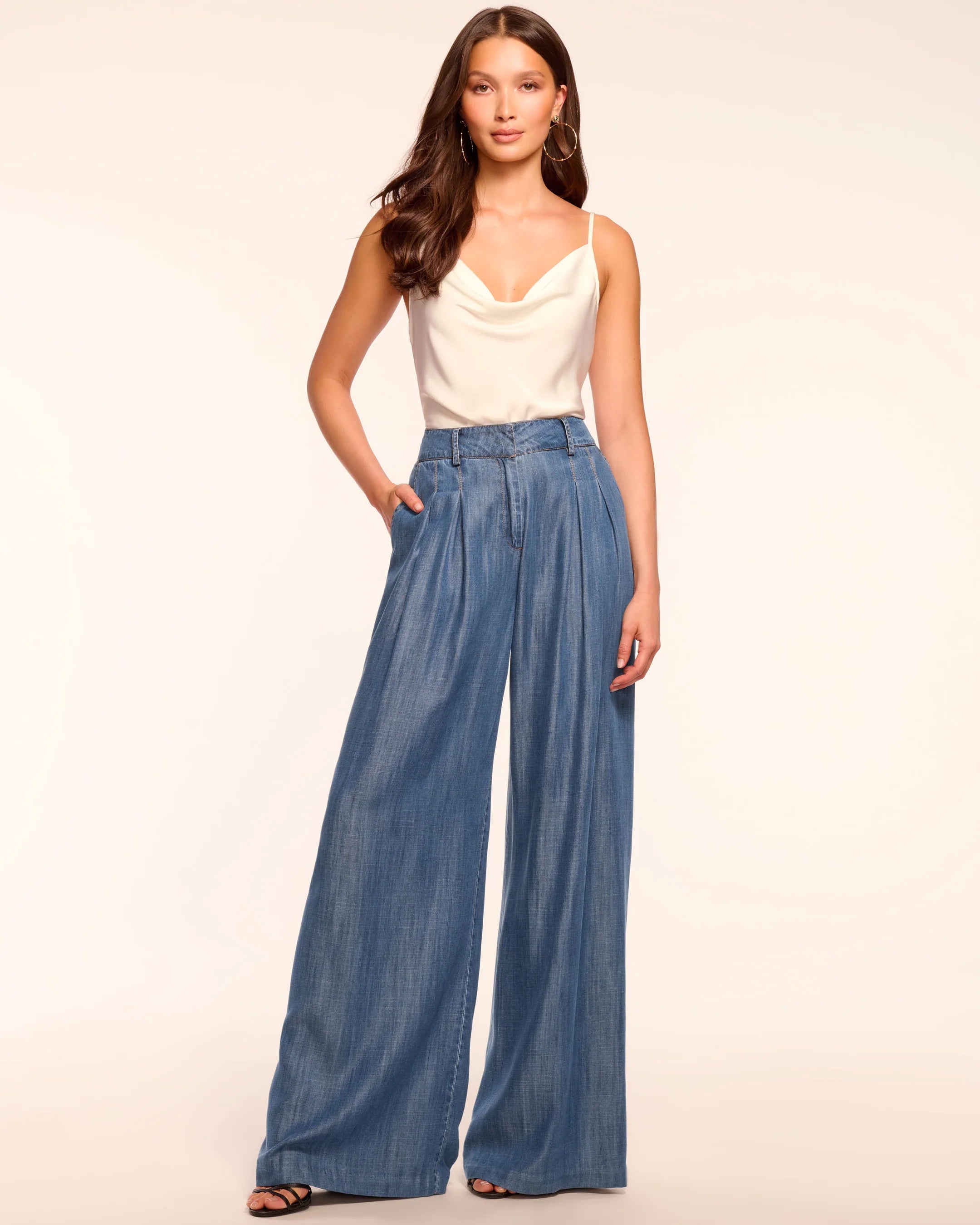 Oscar Pleated Pant - Chambray by Ramy Brook | 25 South Boutiques
