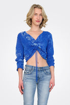 Ruche Ombre Graffiti Pullover - Cobalt by Paper Temples | 25 South Boutiques